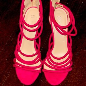 Pink heeled sandals